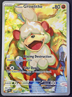 Hisuian Growlithe 181/167 Illustration Rare Pokemon SV06: Twilight Masquerade NM - Image 1