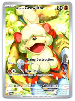 Hisuian Growlithe Pokemon Illustration Rare SV06: Twilight Masquerade 181/167 - Image 1
