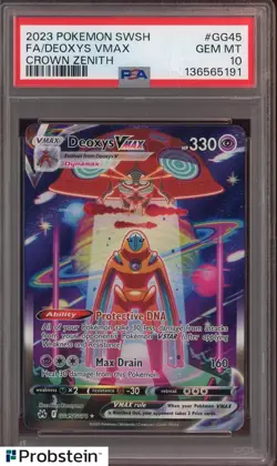 2023 Pokemon SWSH Crown Zenith #GG45 FA Deoxys VMax PSA 10 GEM MINT - Image 1