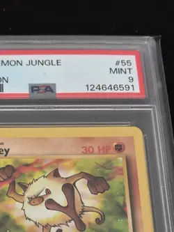 1999 Pokemon Jungle Mankey #55/64 1st Edition PSA 9 MINT WOTC Vintage TCG - Image 4