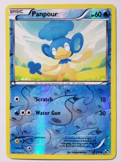 REVERSE HOLO Panpour 33/114 PL - Black White Pokemon Card - Atsuko Nishida Art - Image 1