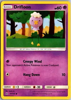 Drifloon Common SM - Ultra Prism 51/156 LP Pokemon Card - Image 1