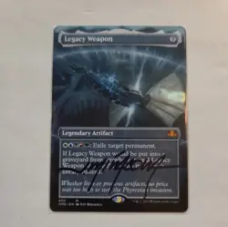 signed Legacy Weapon (Borderless) Non-Foil Near Mint MTG Dominaria Remastered - Image 1