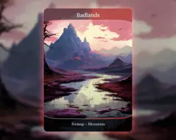 Badlands #2 - MTG Custom Card - Alter Magic: The Gathering Dual Land Full Art - Image 1