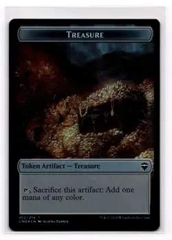 MTG 1X DRAGON / TREASURE DOUBLE SIDED TOKEN COMMANDER LEGENDS FOIL - Image 1