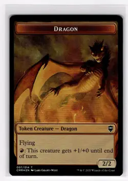 MTG 1X DRAGON / TREASURE DOUBLE SIDED TOKEN COMMANDER LEGENDS FOIL - Image 2