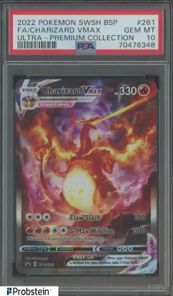 2022 Pokemon SWSH BSP Ultra Premium Collection #261 FA Charizard VMAX PSA 10 - Image 1