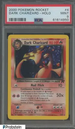 2000 Pokemon Rocket #4 Dark Charizard Holo PSA 9 MINT - Image 1