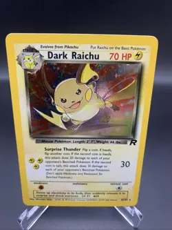Pokemon Dark Raichu Holo TCG Card 83/82 Secret Rare Damaged - Image 2