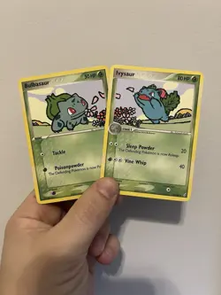 Bulbasaur & Ivysaur Connecting Art Crystal Guardians Regular Pokemon Cards 2006 - Image 1