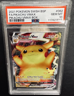 2021 Pokemon SWSH Celebrations Pikachu VMAX SWSH062 Promo PSA 10 - Image 1