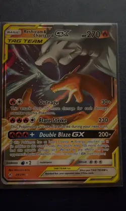 2019 Pokemon SM Unbroken Bonds Reshiram Charizard Tag Team GX #20/214 - Image 1