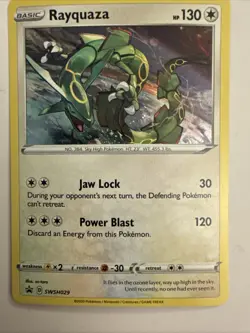 Pokemon Rayquaza SWSH029 Cosmos Holo Black Star Promo - Image 1