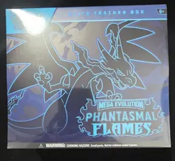 Pokemon TCG Mega Evolution Phantasmal Flames Elite Trainer Box Factory Sealed - Image 1