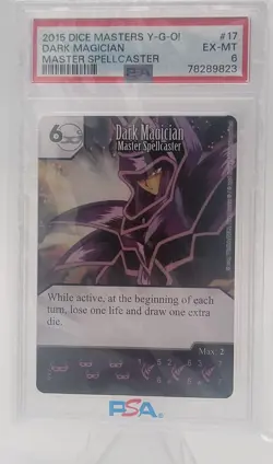 #17 PSA 6 2015 DARK MAGICIAN YU-GI-OH! DICE MASTERS SPELLCASTER RARE FIND - Image 1