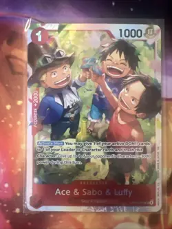 Ace & Sabo & Luffy OP13-007 SR Art Carrying on His Will ENGLISH - Image 1