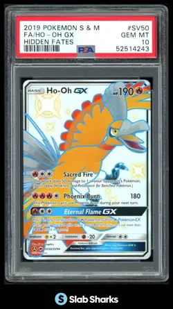 2019 POKEMON SUN & MOON HIDDEN FATES #SV50/SV94 HO-OH GX FULL ART PSA 10 - Image 1