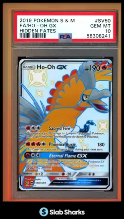2019 POKEMON SUN & MOON HIDDEN FATES #SV50/SV94 HO-OH GX FULL ART PSA 10 - Image 1