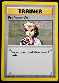 Pokemon TCG: 1999 Professor Oak 88/102-SHADOWLESS Base Set-Vintage Pokemon Card - Image 1