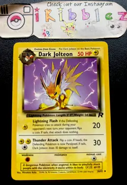Dark Jolteon LP Vintage Team Rocket Pokemon Card. Free Tracked Shipping! - Image 1