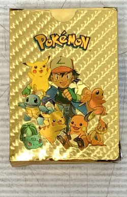Lot of 50+ Unofficial Textured Gold Foil Fan Art Pokemon Cards - Image 1