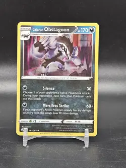 Pokemon Card 161/264 Galarian Obstagoon Holo Rare Fusion Strike - Image 1