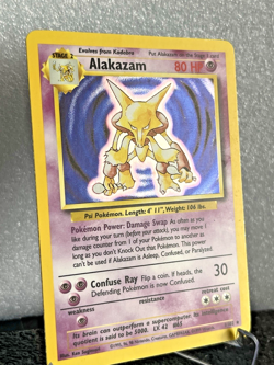 Pokemon TCG Alakazam Base Set Holo Card 1/102 Unlimited Rare LP- See Photos - Image 3