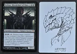 SKETCHED MtG Magic Lockwood _ Zendikar Artist Proof _ KALITAS BLOODCHIEF _1/50! - Image 1