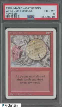 1994 Magic The Gathering MTG Revised Wheel Of Fortune PSA 6 EX-MT - Image 1