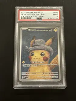 2023 POKEMON SVP EN-SV BLACK STAR PROMO #085 PIKACHU WITH GREY FELT HAT PSA 9 - Image 1