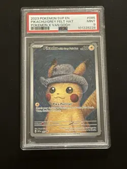 2023 POKEMON SVP EN-SV BLACK STAR PROMO #085 PIKACHU WITH GREY FELT HAT PSA 9 - Image 2