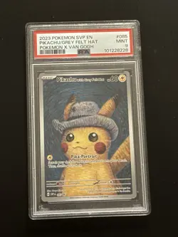 2023 POKEMON SVP EN-SV BLACK STAR PROMO #085 PIKACHU WITH GREY FELT HAT PSA 9 - Image 3