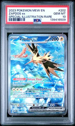 2023 POKEMON MEW EN-151 SPECIAL ILLUSTRATION RARE #202 ZAPDOS EX PSA 10 - Image 1
