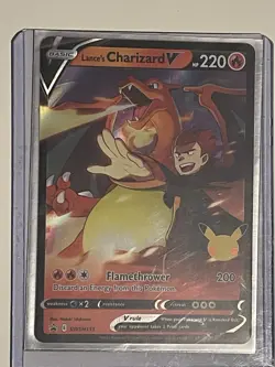 Pokemon TCG Lance's Charizard v SWSH133 Celebrations Black Star Promo Holo NM - Image 1