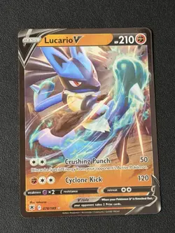 Pokemon TCG Lucario V Sword & Shield - Astral Radiance 078/189 Holo Ultra Rare - Image 1