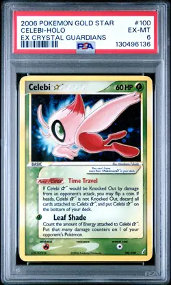 Celebi 2006 Pokemon Crystal Guardians Gold Star PSA 6 #100 - Image 1