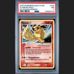 2007 POKEMON EX POWER KEEPERS GOLD STAR #100 FLAREON-HOLO PSA 7 - Image 2