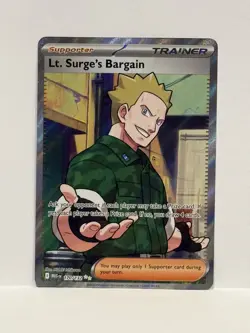 Lt. Surge's Bargain 170/132 Ultra Rare Full Art Pokemon Mega Evolution NM - Image 1