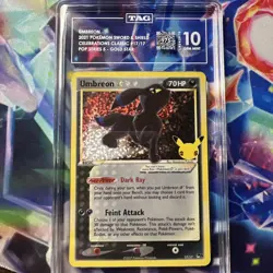 TAG 10 GEM MINT UMBREON GOLD STAR 17 2021 Pokemon Celebrations psa - Image 3
