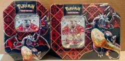 Pokemon TCG Scarlet & Violet Paldean Fates Charizard ex Tin x2 Lot - NEW SEALED - Image 1