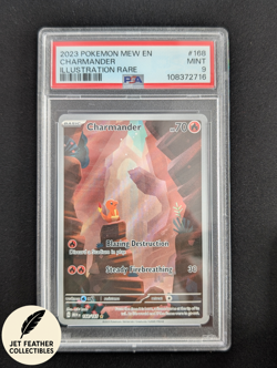 Charmander 168/165 Scarlet & Violet 151 Illustration Rare PSA 9 Pokemon TCG - Image 1