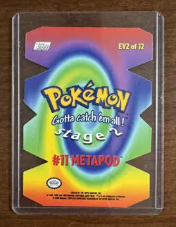 Metapod 11 Die Cut Embossed 1999 Topps - Pokemon No. EV2 of 12 - NM/MT+ - Image 2