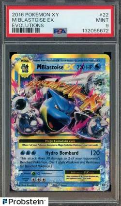 2016 Pokemon XY Evolutions #22 M Blastoise EX PSA 9 MINT - Image 1