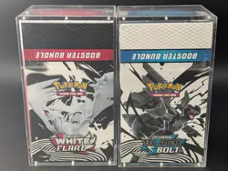 2x Pokemon Black Bolt White Flare Sealed Booster Bundle Display Case W/Acrylic - Image 1