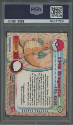 2000 Topps Chrome Pokemon TV Spectra #149 Dragonite PSA 9 MINT - Image 2