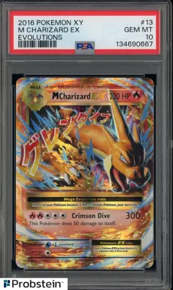 2016 Pokemon XY Evolutions #13 M Charizard Ex PSA 10 GEM MINT - Image 1