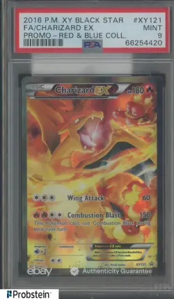 2016 Pokemon XY BSP Red & Blue Collection #XY121 FA Charizard EX PSA 9 MINT - Image 1