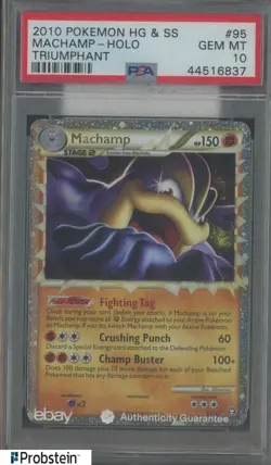 2010 Pokemon HG & SS Triumphant #95 Machapm Holo PSA 10 GEM MINT - Image 1
