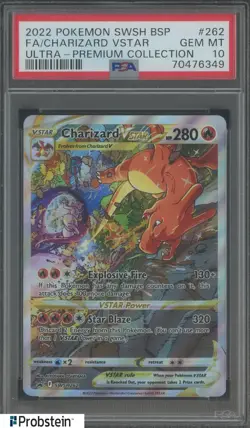 2022 Pokemon SWSH BSP Ultra Premium Collection #262 FA Charizard VSTAR PSA 10 - Image 1