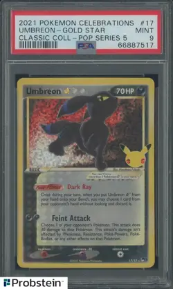 2021 Pokemon Celebrations Classic Coll. POP Series 5 #17 Umbreon Gold Star PSA 9 - Image 1